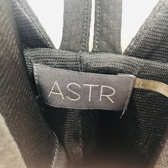 Astr the Label Womens Large Textured Cage Back Sheath Dress Black Sleeveless - Picture 8 of 8